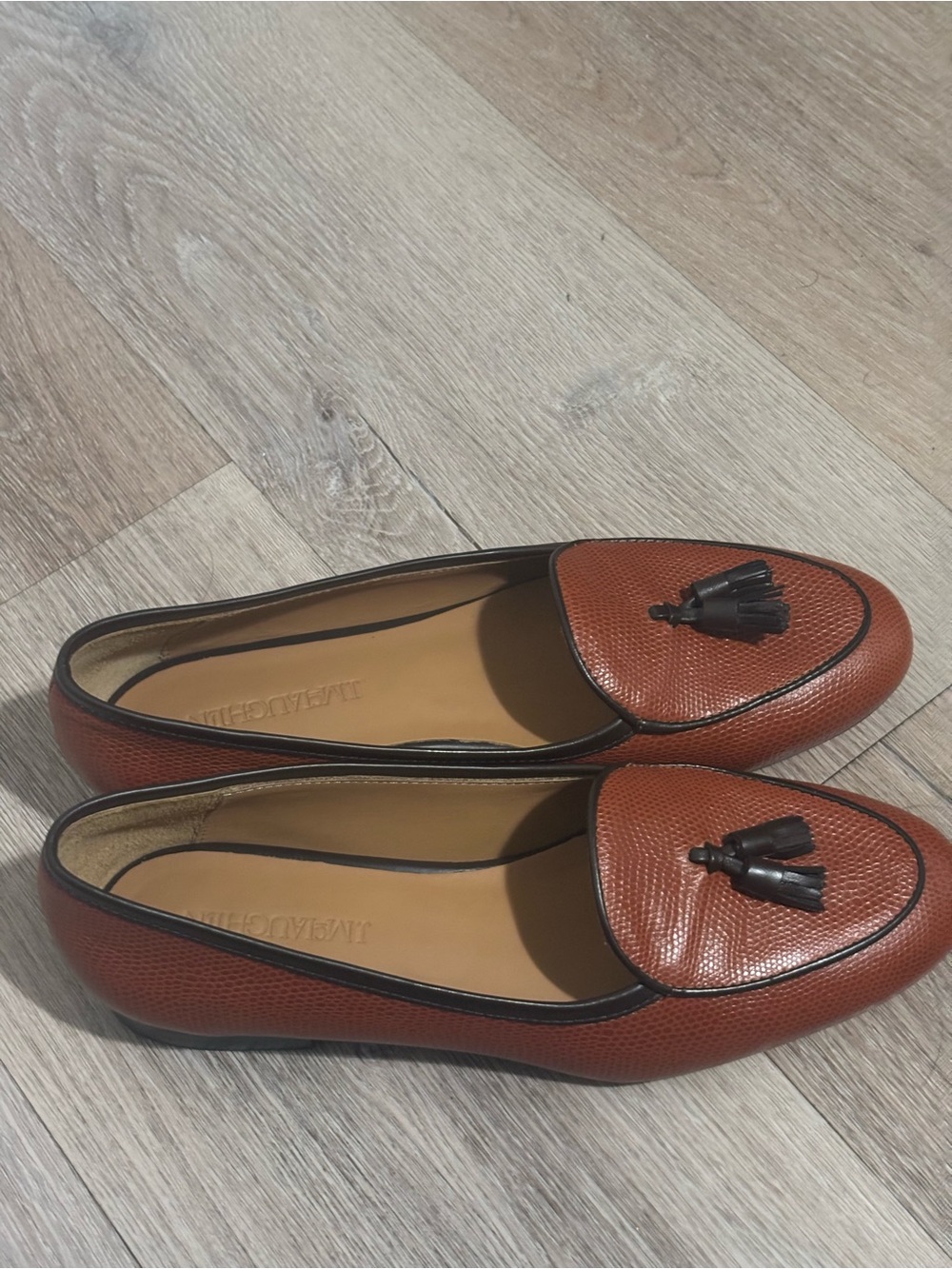 J. McLaughlin Cognac Leather Tassel Loafers - Picture 9 of 9